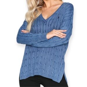 Polo Ralph Lauren 100% Pima Cotton Cable Knit Sweater Blue size XL